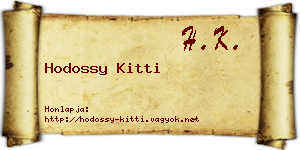 Hodossy Kitti névjegykártya